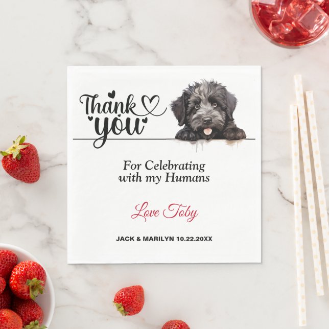 Guardanapo De Papel Recepção de casamento com cão Bouvier des Flanders (Insitu)
