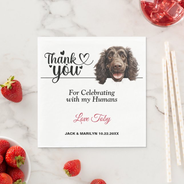 Guardanapo De Papel Recepção de casamento com cão Boykin Spaniel (Insitu)