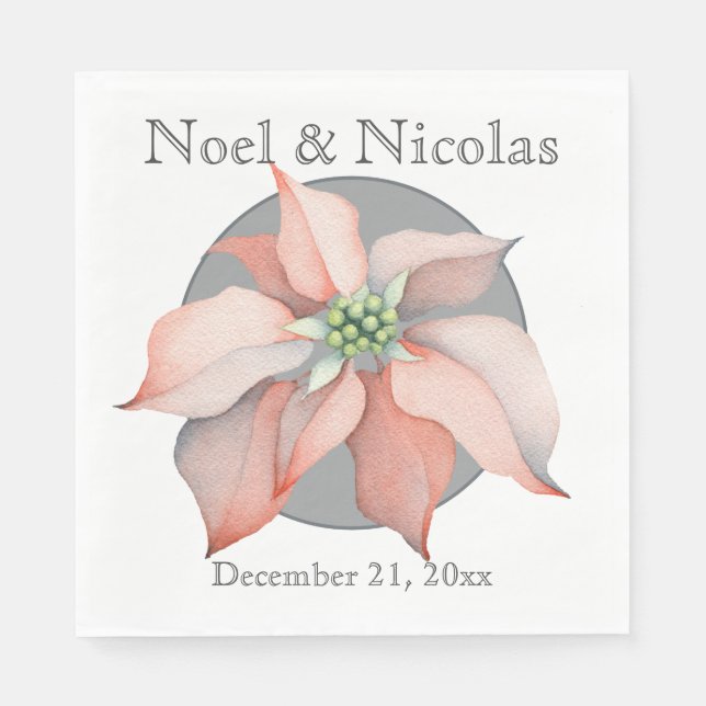 Guardanapo De Papel Recepção de Casamento com Magia de Natal (Frente)