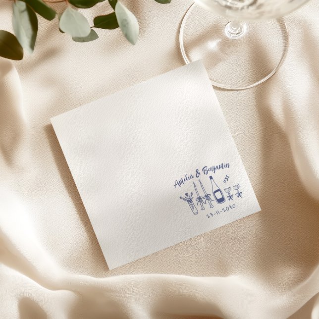 Guardanapo De Papel Recepção de Casamento Custom divertida desenhada à (Criador carregado)