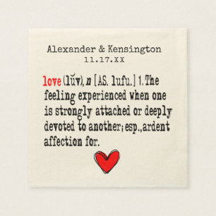 Guardanapo De Papel Recepção de casamento da definição do amor