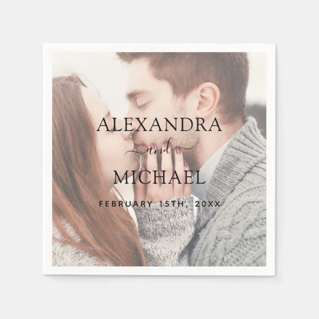 Guardanapo De Papel Recepção de casamento de Fotografias Transparente  (Frente)