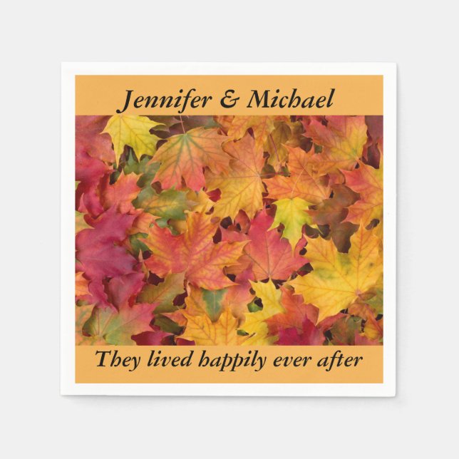 Guardanapo De Papel Recepção de casamento de Napkin Personalizar Folha (Frente)