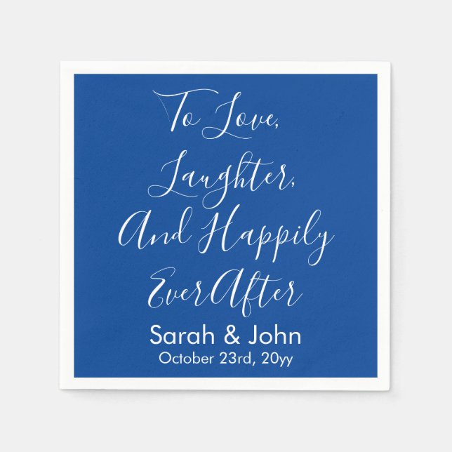 Guardanapo De Papel Recepção de casamento de Script Personalizado Bran (Frente)