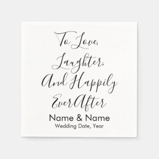 Guardanapo De Papel Recepção de casamento de Script Personalizado Chic
