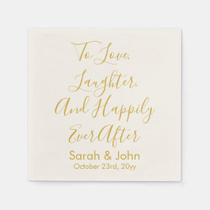 Guardanapo De Papel Recepção de casamento de Script Personalizado Dour
