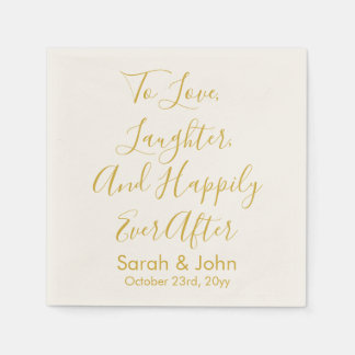 Guardanapo De Papel Recepção de casamento de Script Personalizado Dour