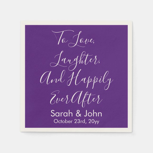 Guardanapo De Papel Recepção de casamento de Script Personalizado por  (Frente)