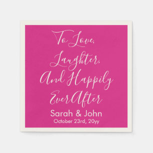 Guardanapo De Papel Recepção de casamento de Script Personalizado Rosa
