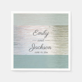 Guardanapo De Papel Recepção de casamento de vidro do mar de prata azu