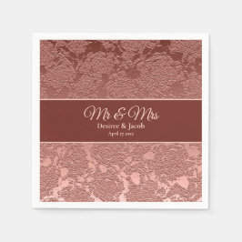 Guardanapo De Papel Recepção de casamento Dourada Elegante Floral Mode