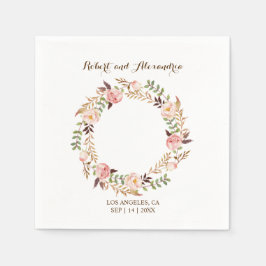 Guardanapo De Papel Recepção de casamento Floral Rosa Napki