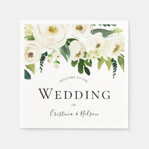 Guardanapo De Papel Recepção de casamento Moderna das Flores de Cham
