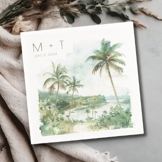Guardanapo De Papel Recepção de Casamento na Praia Destino