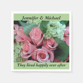 Guardanapo De Papel Recepção de casamento Napkin Personaliza Rosas Ros