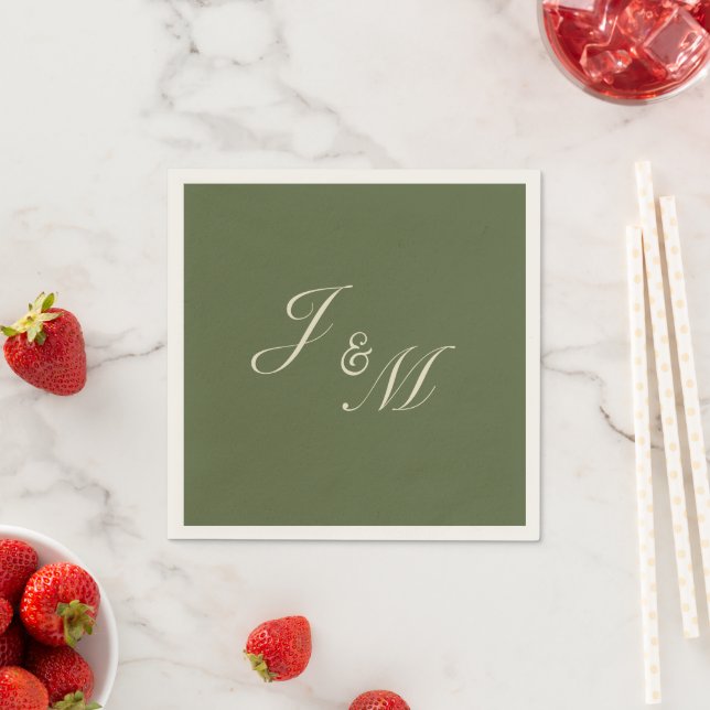 Guardanapo De Papel Recepção de Casamento Oliva e Bege (Insitu)