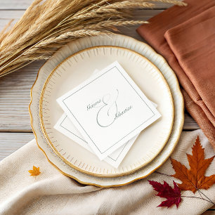 Guardanapo De Papel Recepção de casamento personalizada elegante