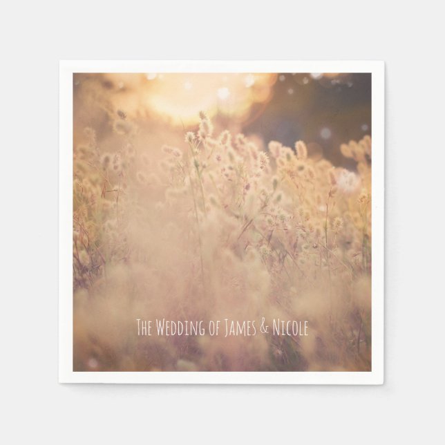 Guardanapo De Papel Recepção de Casamento Rústico no Campo de Flores (Frente)