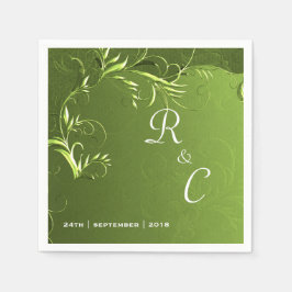 Guardanapo De Papel Recepção de casamento Verde Elegante