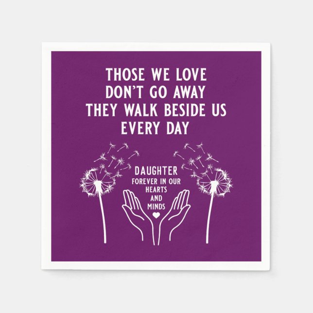 Guardanapo De Papel Recepção de Funeral em Memória (Frente)