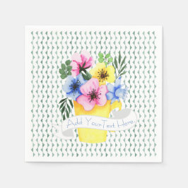 Guardanapo De Papel Recipiente Amarelo Com Penseiras Pastel