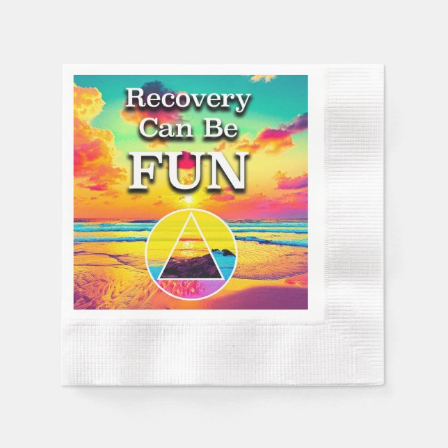 Guardanapo De Papel Recovery Can Be Fun Recovery Slogan Sunrise (Frente)