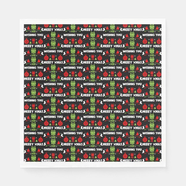 Guardanapo De Papel Recursos Humanos Papais noeis Feios Presentes Xmas (Frente)