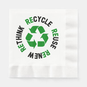 Guardanapo De Papel Recycle Reuse Renew Rethink Earth Day Environmenta