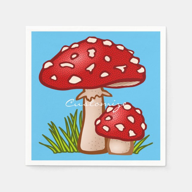 Guardanapo De Papel Red Amanita Mushroom Thunder_Cove (Frente)