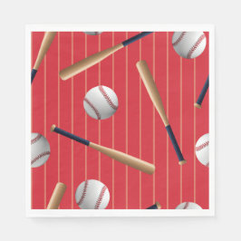 Guardanapo De Papel Red and Blue Baseball Birthday