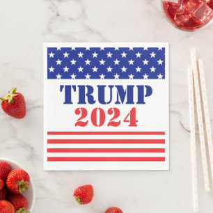Guardanapo De Papel Red and Blue Trump 2020 Presidente Eleição Napkin