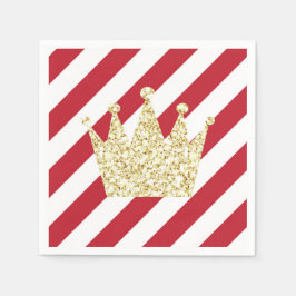 Guardanapo De Papel Red and Dourado Prince Crown Napkins