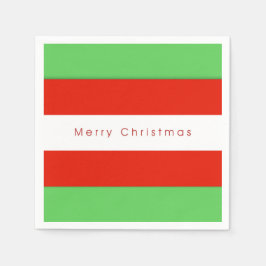 Guardanapo De Papel Red and Green Bold Stripes Feliz Natal