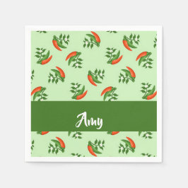 Guardanapo De Papel Red and green chili peppers pattern