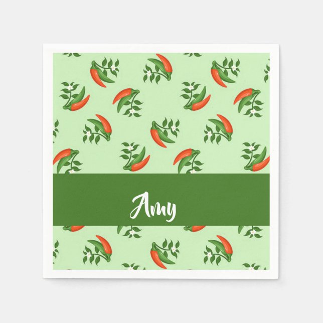 Guardanapo De Papel Red and green chili peppers pattern (Frente)