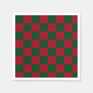 Guardanapo De Papel Red and Green Classic Christmas Checkerboard Print