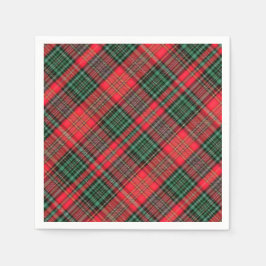 Guardanapo De Papel Red and Green Scottish Diagonal Tartan Plaid