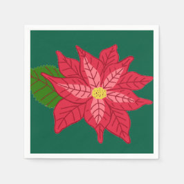 Guardanapo De Papel Red and Pink Christmas Poinsettia