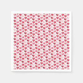 Guardanapo De Papel Red and Pink Watercolor Hearts Valentine