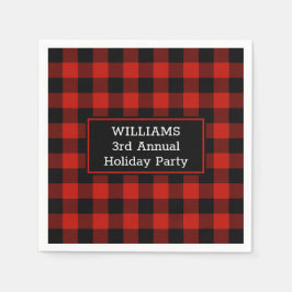Guardanapo De Papel Red Black Buffalo Xadrez seu nome Feriado