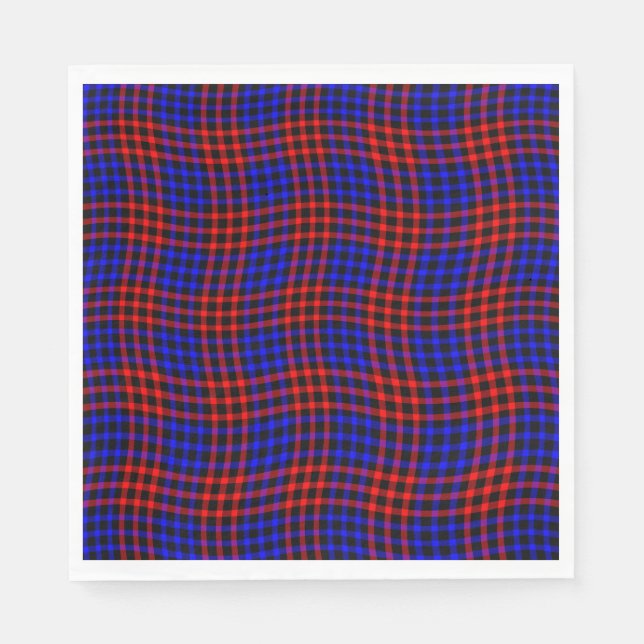 Guardanapo De Papel Red Blue Plaid Checker Seamless Pattern (Frente)