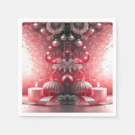 Guardanapo De Papel Red Candles Decorative Christmas Holiday Napkin