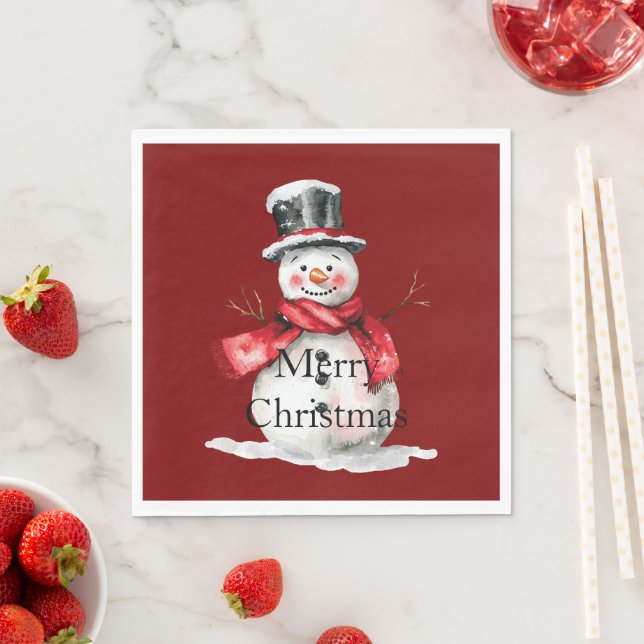 Guardanapo De Papel Red Christmas Snowman (Insitu)