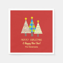 Guardanapo De Papel Red Christmas Tree Personalized