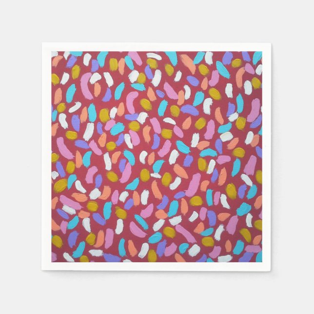 Guardanapo De Papel Red Confetti Paper Napkins (Frente)