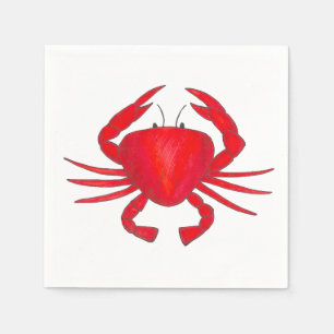Guardanapo De Papel Red Crab Baltimore Maryland Crabs Beach Napkins