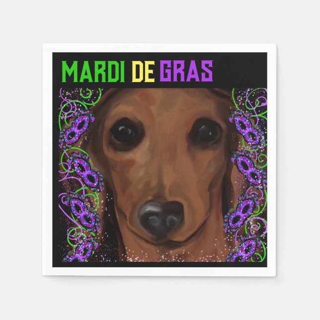 Guardanapo De Papel Red Dachshund (Frente)