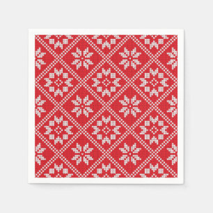 Guardanapo De Papel Red Fair Isle Sweater Knit Natal
