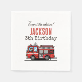 Guardanapo De Papel Red Fire Truck Party Décor | Custom Kids Birthday