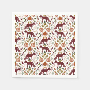 Guardanapo De Papel Red Fox Folk Art Napkin Partido Russo Decor